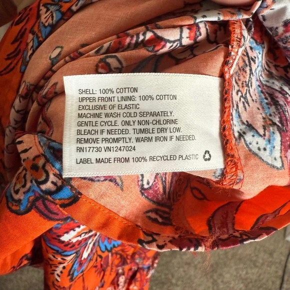 Rhode for Target XS Orange Floral Print‎ Sleeveless Tiered Maxi Dress Casual - Picture 4 of 8